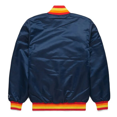 Houston Astros Classic Full-Snap Varsity Navy Blue Satin Men's Jacket