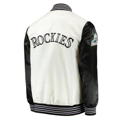 Colorado Rockies The Legend Full-Snap White/Black Satin Men's Jacket