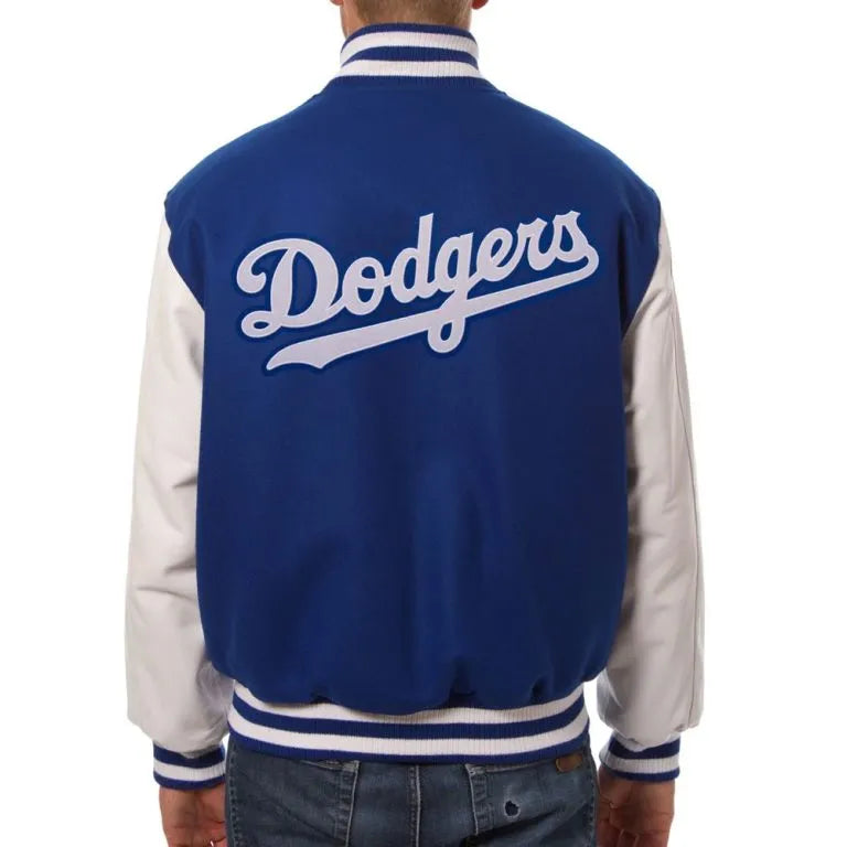 Los Angeles Dodgers Royal Blue Wool & White Leather Sleeves Varsity Men's Jacket