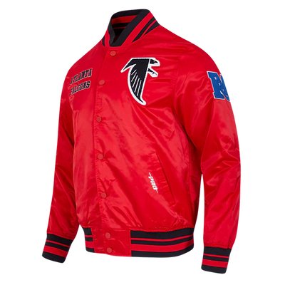 Atlanta Falcons Retro Classic Full-Snap Varsity Red Satin Men's Bomber Jacket