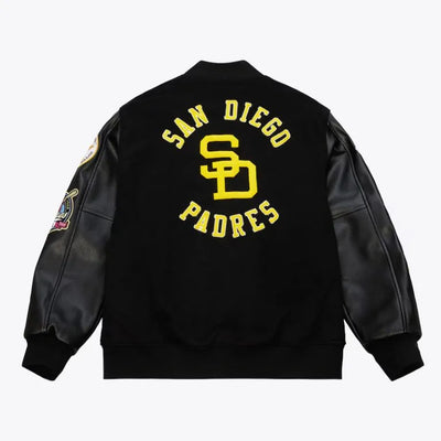 San Diego Padres Black Out Vintage Logo Full-Snap Varsity Men's Jacket