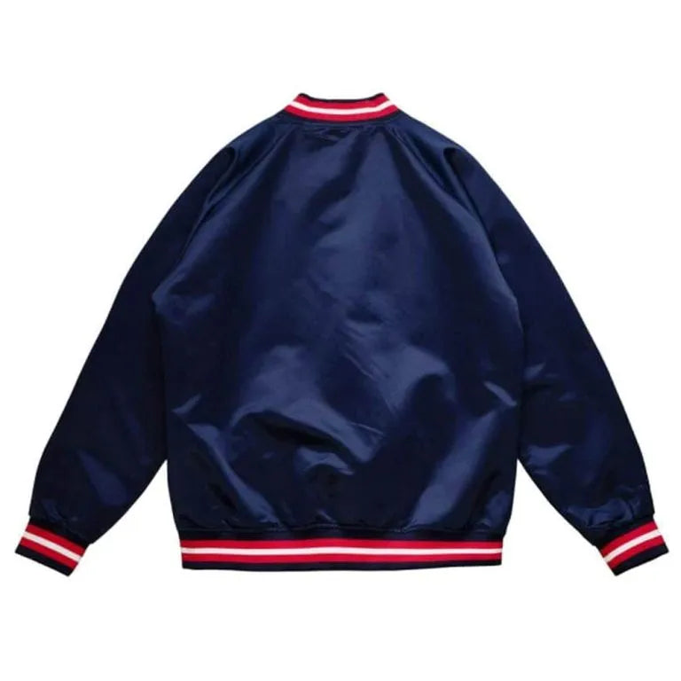 Houston Rockets Lightweight Full-Snap Varsity Navy Blue Satin Men's Bomber Jacket