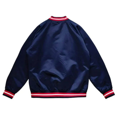 Houston Rockets Lightweight Full-Snap Varsity Navy Blue Satin Men's Bomber Jacket