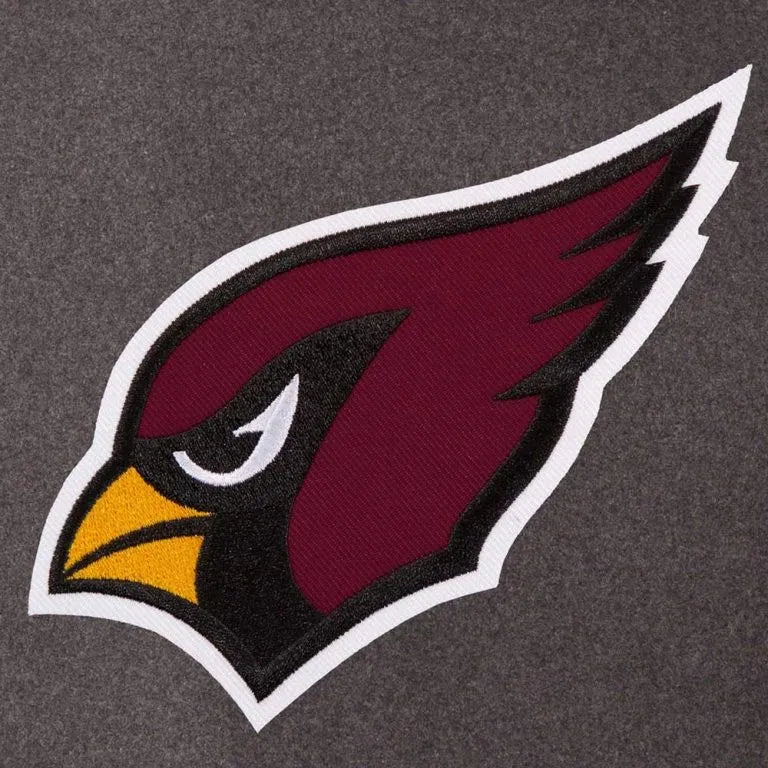 Arizona Cardinals Charcoal Wool & Black Leather Sleeves Varsity Men's Jacket