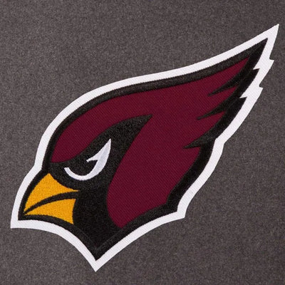 Arizona Cardinals Charcoal Wool & Black Leather Sleeves Varsity Men's Jacket