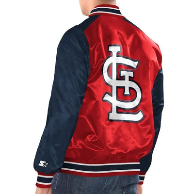 St. Louis Cardinals Renegade Varsity Full-Snap Red/Navy Satin Men's Jacket