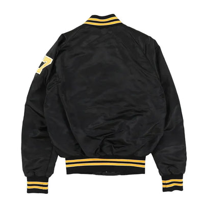 80s Pittsburgh Pirates Bomber Full-Snap Black Satin Men's Jacket