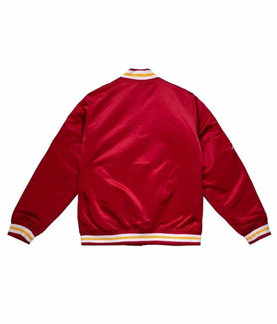 Houston Rockets Champ City Full-Snap Varsity Red Satin Men's Bomber Jacket