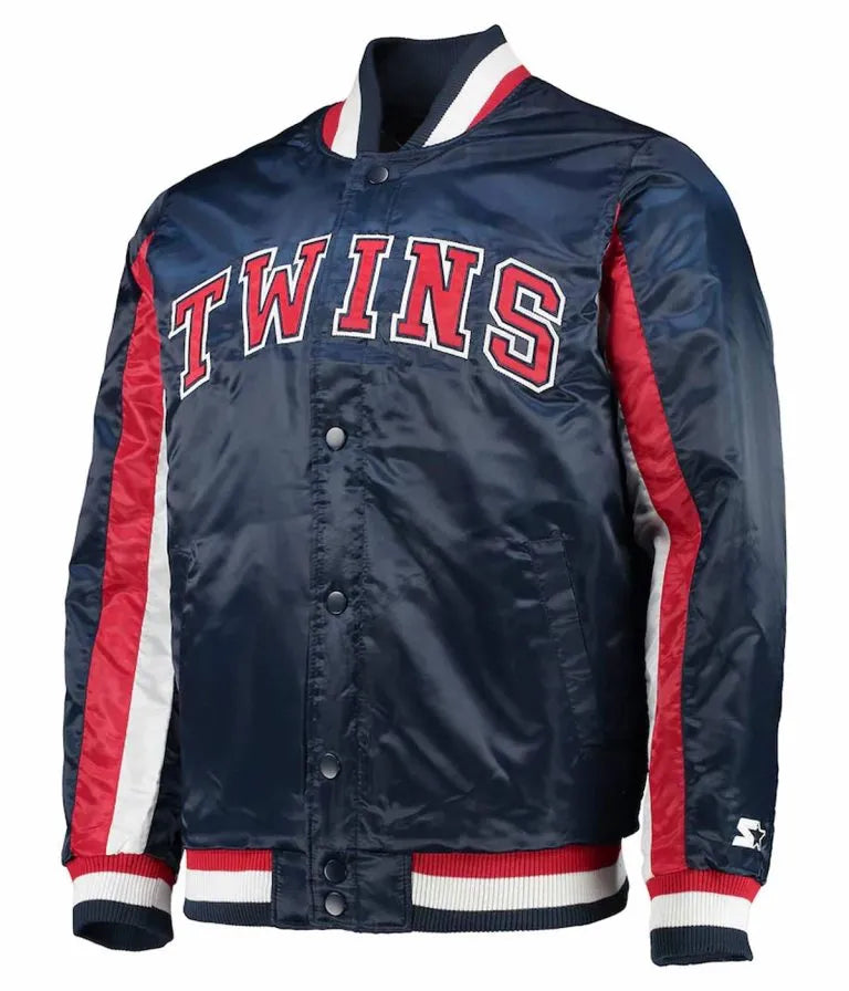 Minnesota Twins The Ace Navy Blue Satin Full-Snap Men's Jacket