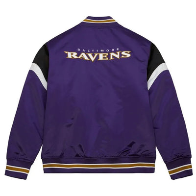 Baltimore Ravens Full-Snap Varsity Purple Satin Heavyweight Men's Bomber Jacket