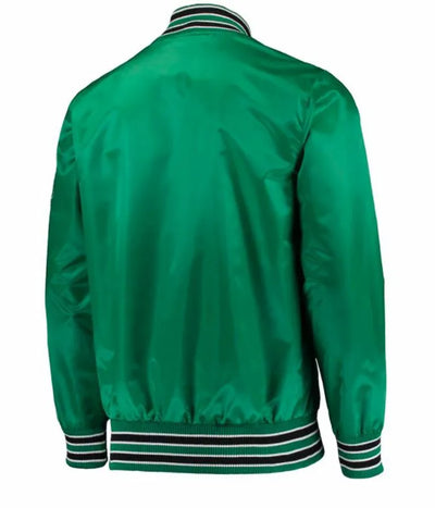 Boston Celtics Full-Snap Varsity Kelly Green Satin Men's Bomber Jacket