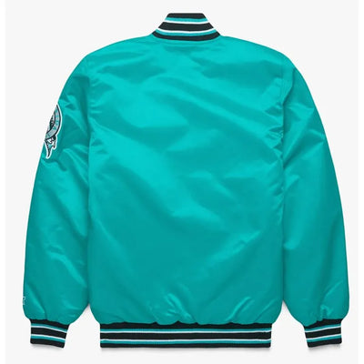Miami Marlins Classic Full-Snap Varsity Teal Satin Men's Jacket