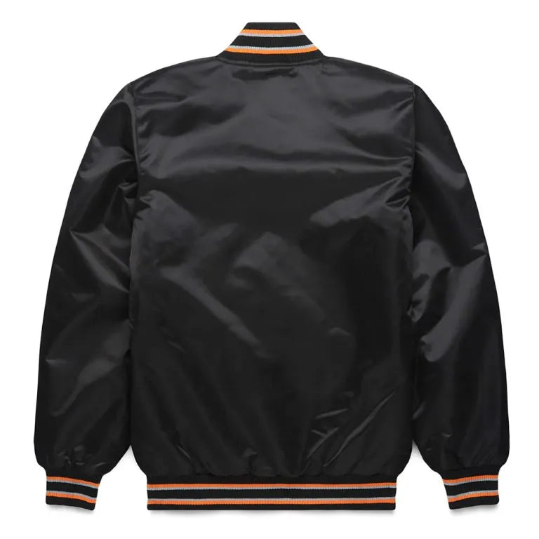 San Francisco Giants Classic Full-Snap Varsity Black Satin Men's Jacket