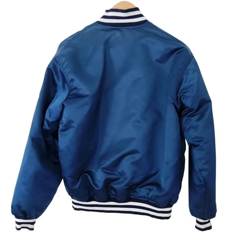 New York Yankees Dugout Bomber Blue Satin Men's Jacket