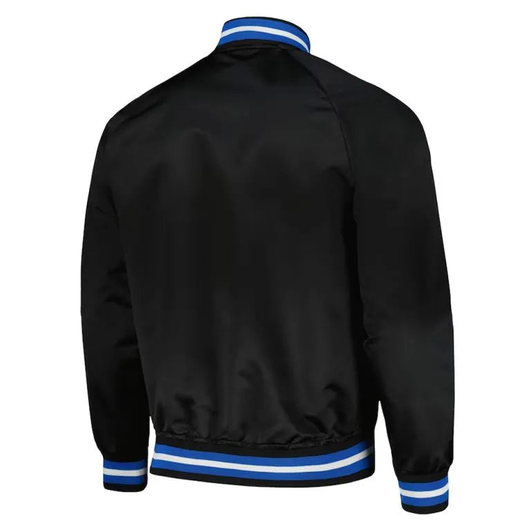 Minnesota Timberwolves Hardwood Classics Full-Snap Varsity White Satin Men's Bomber Jacket