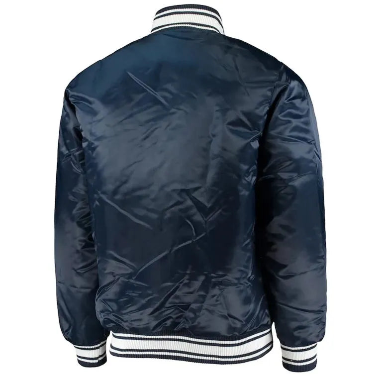 Tennessee Titans Locker Room Full-Snap Varsity Navy Blue Satin Men's Bomber Jacket