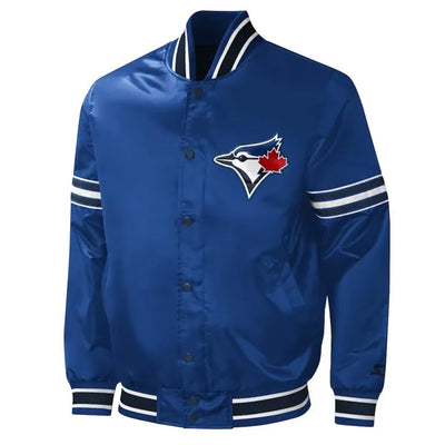 Toronto Blue Jays Midfield Varsity Full-Snap Royal Blue Satin Men's Jacket
