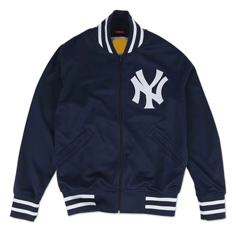 1988 New York Yankees Navy Blue Satin Full-Zip Men's Jacket