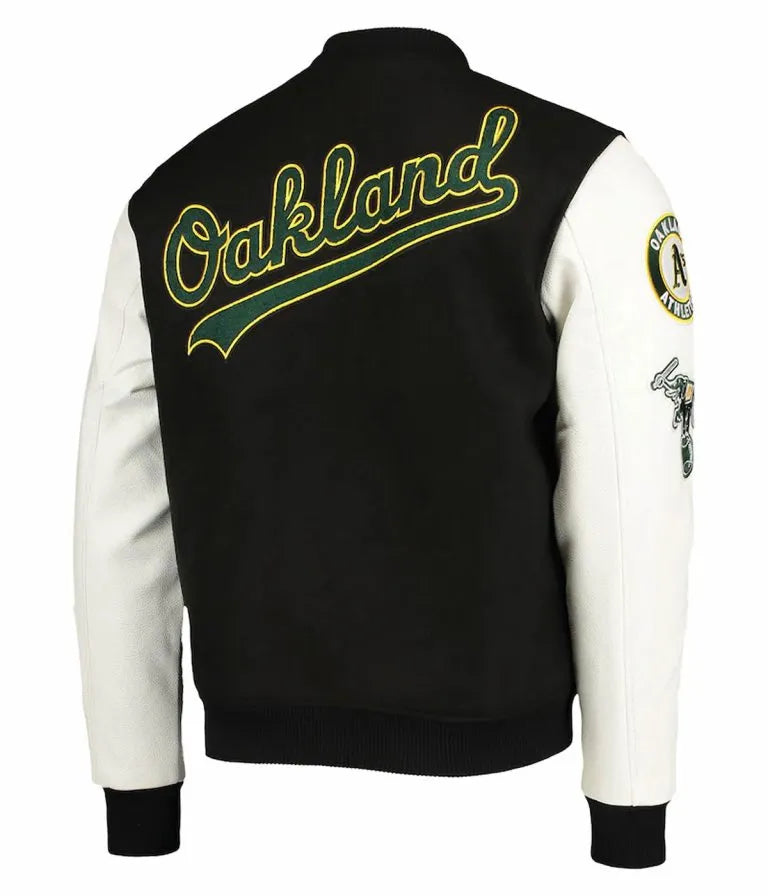 Oakland Athletics Black and White Varsity Men's Jacket