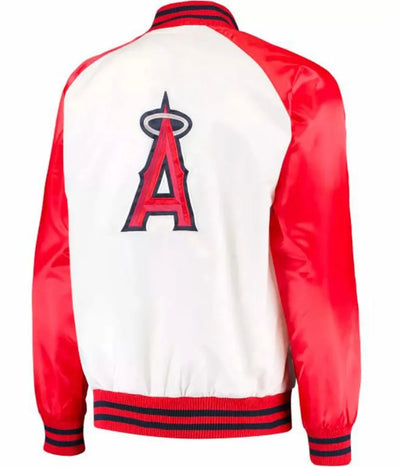 Los Angeles Angels Letterman Red and white Satin Men’s Jacket