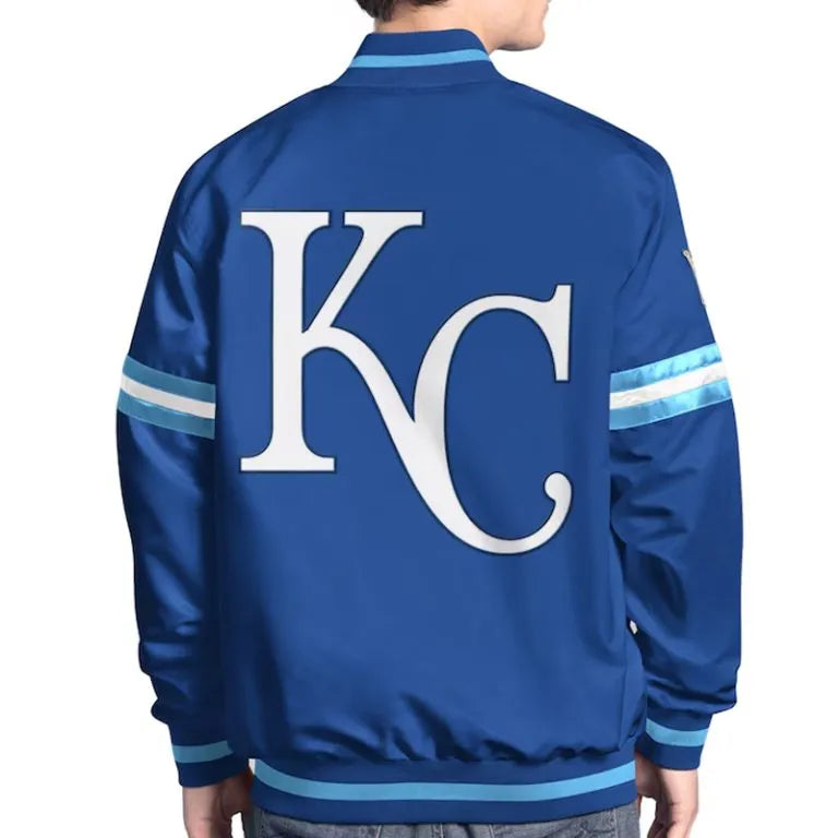 Kansas City Royals Scout Full-Snap Varsity Royal Blue Satin Men's Jacket
