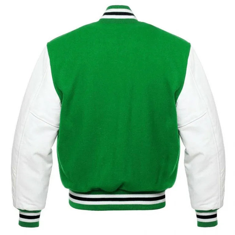 Philadelphia Eagles Vintage Green Wool & White Genuine Leather Sleeves Men's Varsity Letterman Jacket