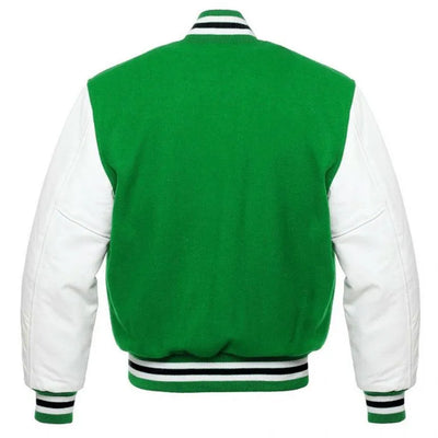 Philadelphia Eagles Vintage Green Wool & White Genuine Leather Sleeves Men's Varsity Letterman Jacket