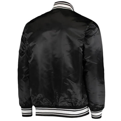 Arizona Cardinals Full-Snap Varsity Black Satin Men's Bomber Jacket