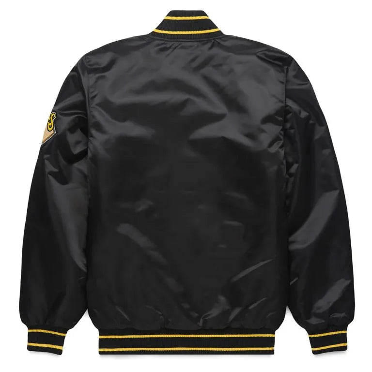 Pittsburgh Pirates Classic Black Satin Full-Snap Men's Jacket