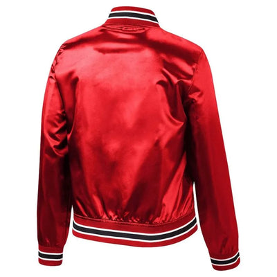 Kansas City Chiefs Lightweight Full-Snap Varsity Red Satin Men's Bomber Jacket