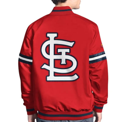 St Louis Cardinals Scout Full-Snap Red Satin Bomber Men's Varsity Jacket