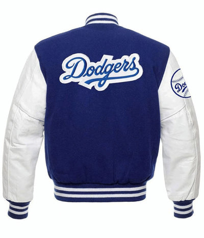 Los Angeles Dodgers Blue Wool & White Leather Sleeves Varsity Men's Jacket