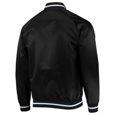 New York Yankees Lightweight Black Satin Raglan Full-Snap Men's Jacket