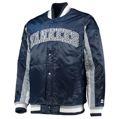 New York Yankees The Ace Navy Blue Satin Men's Jacket