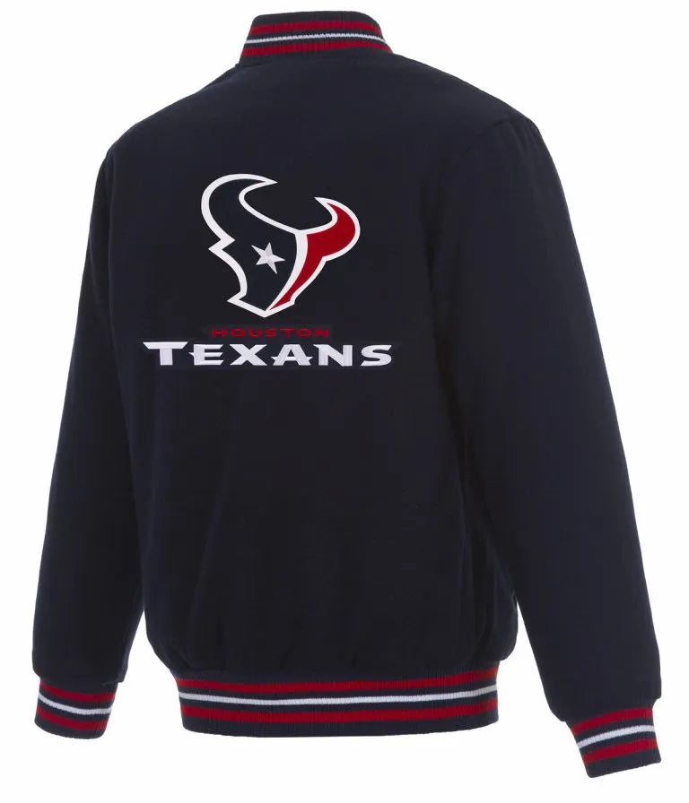 Houston Texans All Wool Navy Blue Men's Varsity Letterman Jacket