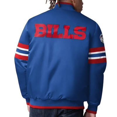 Buffalo Bills Scout I Full-Snap Varsity Royal Blue Satin Men's Bomber Jacket