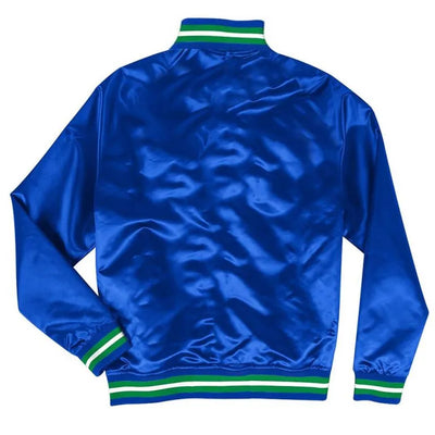 Minnesota Timberwolves Hardwood Classic Full-Snap Varsity Royal Blue Satin Men's Bomber Jacket