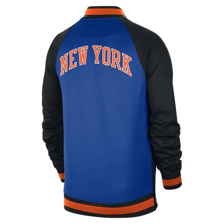 New York Knicks 21-22 City Edition Varsity Blue & Black Wool Men's Letterman Jacket