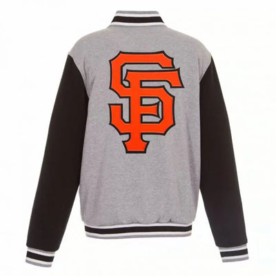 San Francisco Giants Embroidered Black/Gray Wool Full Snap Varsity Men's Jacket