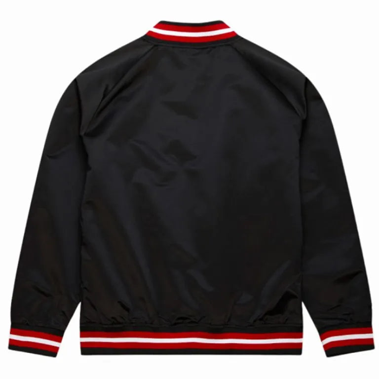 Houston Rockets Lightweight Full-Snap Varsity Black Satin Men's Bomber Jacket