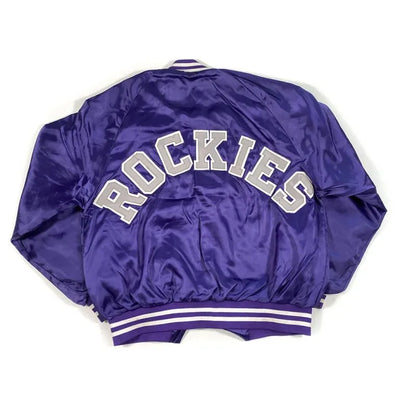 80’s Colorado Rockies Full-Snap Purple Satin Varsity Men's Jacket