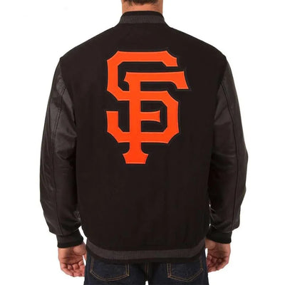 San Francisco Giants Black Wool & Leather Sleeves Varsity Men's Jacket