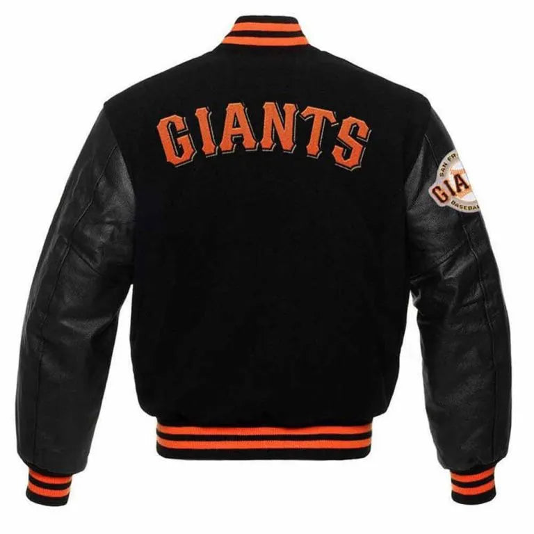 San Francisco Giants Black Wool & Leather Sleeves Varsity Men's Jacket