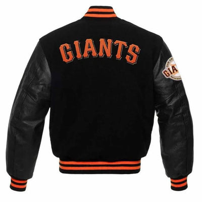 San Francisco Giants Black Wool & Leather Sleeves Varsity Men's Jacket