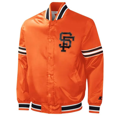 San Francisco Giants Slider Full-Snap Orange Satin Men's Jacket