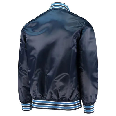 Memphis Grizzlies The Diamond Classic Full-Snap Varsity Navy Blue Satin Men's Bomber Jacket