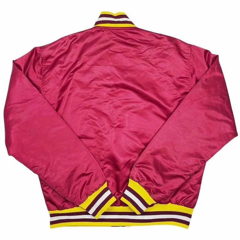 80’s NBA Cleveland Cavaliers Full-Snap Varsity Red Satin Men's Bomber Jacket