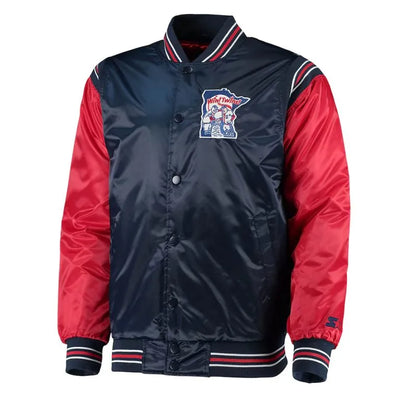 Minnesota Twins Enforce Full-Snap Varsity Navy/Red Satin Men's Jacket