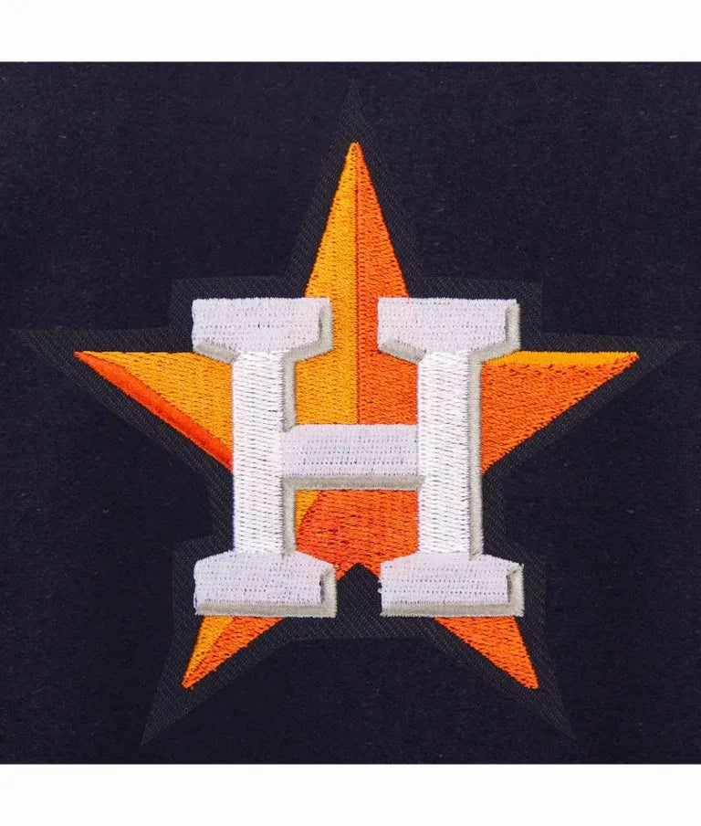 Houston Astros Embroidered Logo Navy Blue Wool Varsity Men's Jacket
