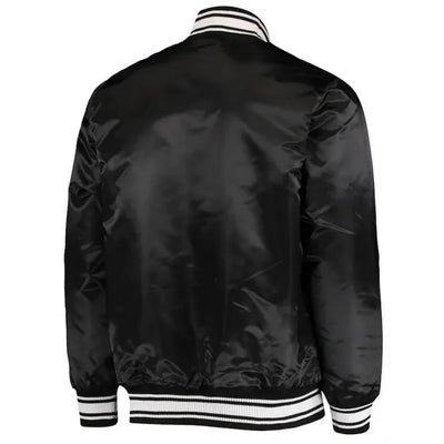 Los Angeles Rams Locker Room Full-Snap Varsity Black Satin Men's Bomber Jacket